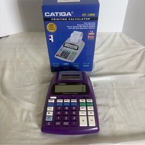 Catiga CP-1800 Printing Calculator in purple with original box